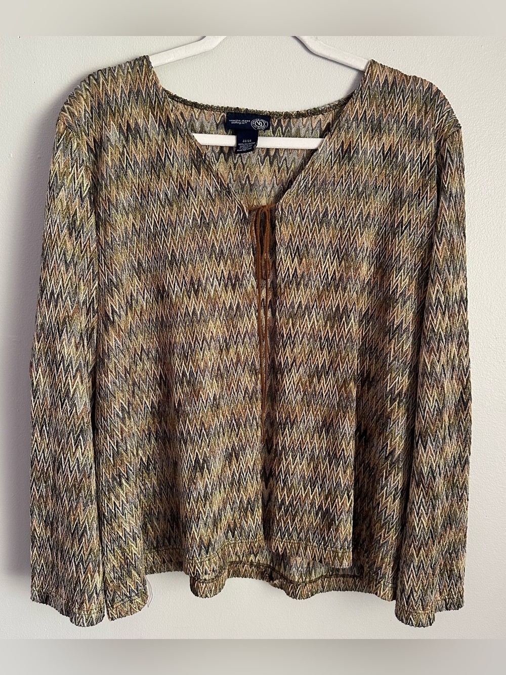 Vintage 22/24 Venezia jeans tie front sweater cardigan 3x women’s 3xl